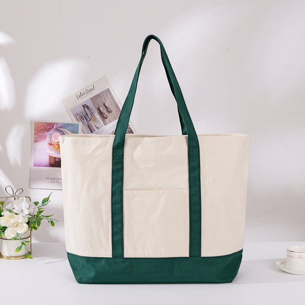 green canvas tote bags​
