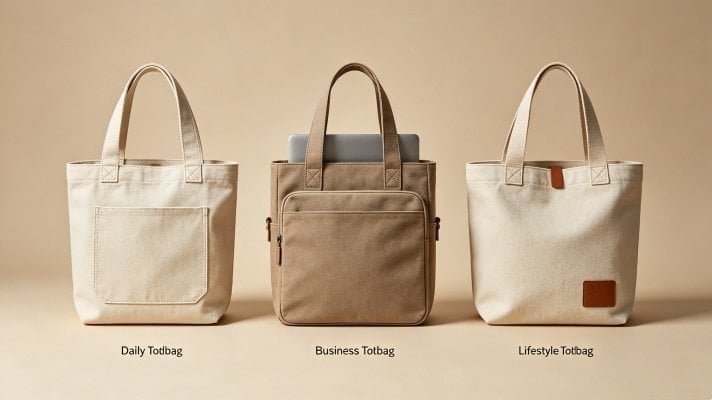 Different canvas tote bag styles for daily, business and lifestyle markets