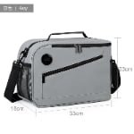 gray cooler bag size