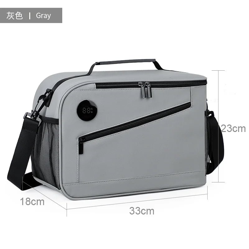 gray cooler bag size