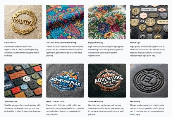 Custom logo cooler bags with multiple branding methods