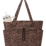 Leopard Print Puffer Tote Bag