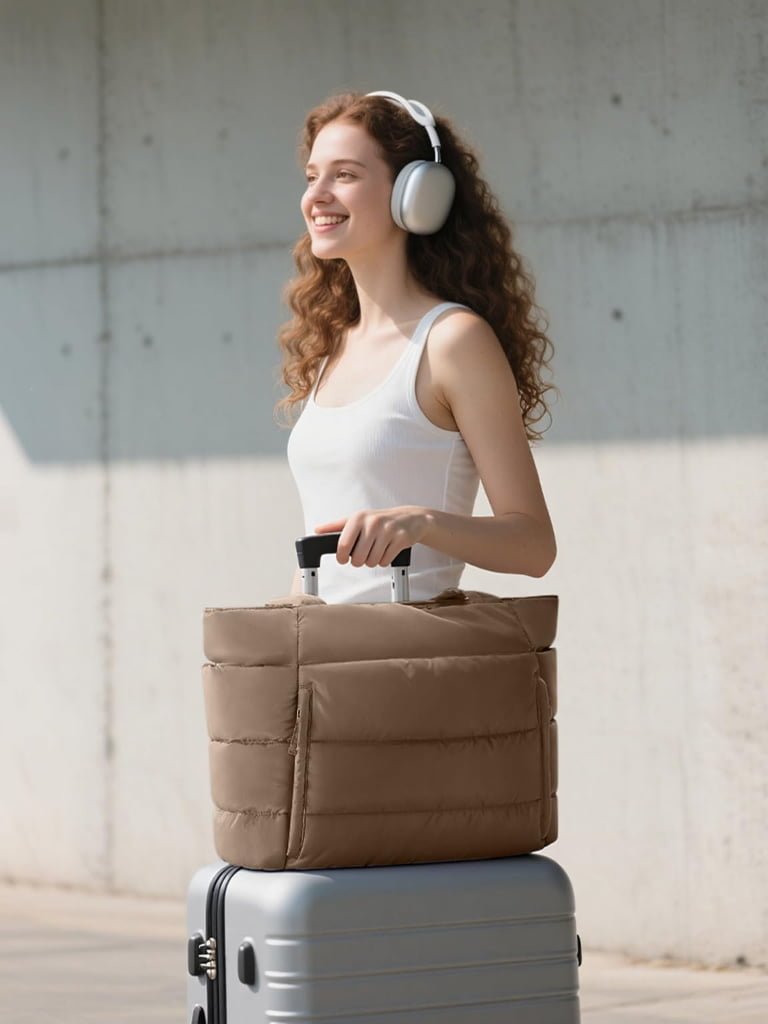 puffer bag tote