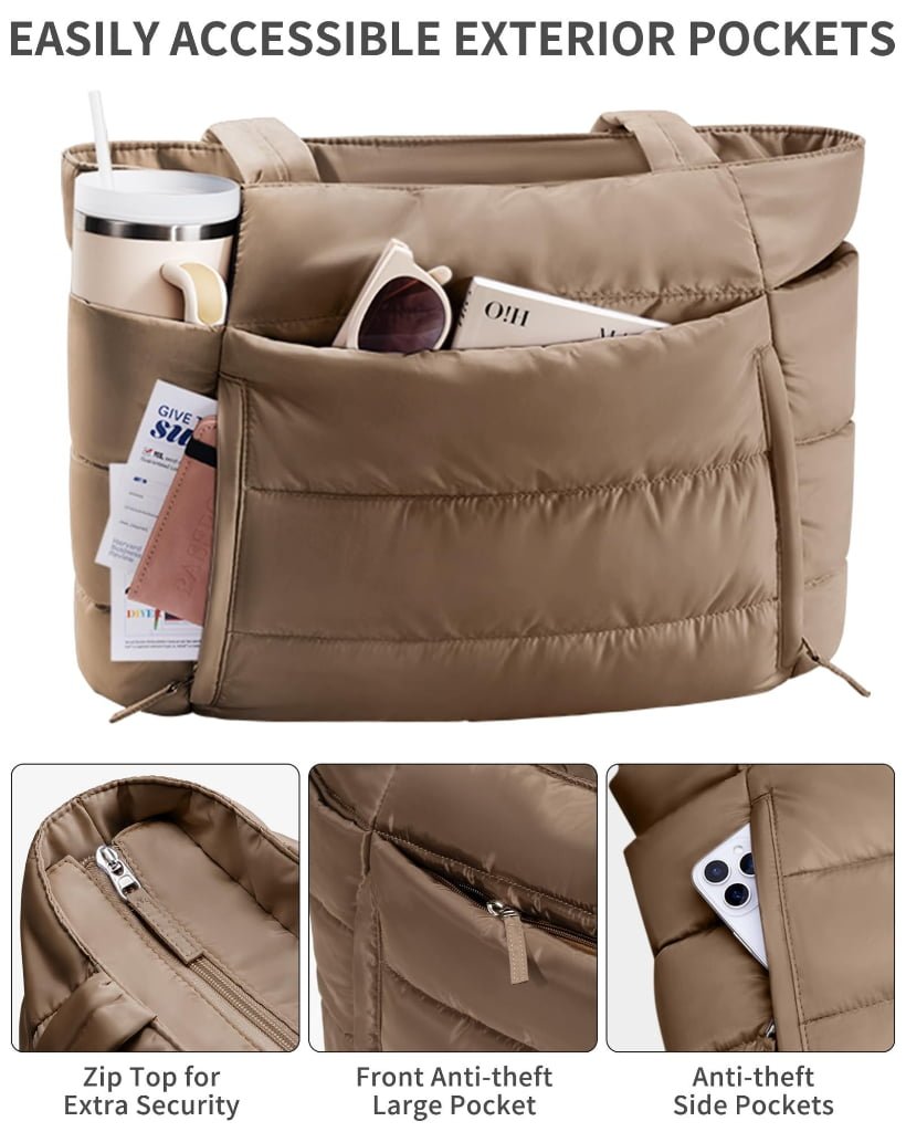 large puffer tote bag​