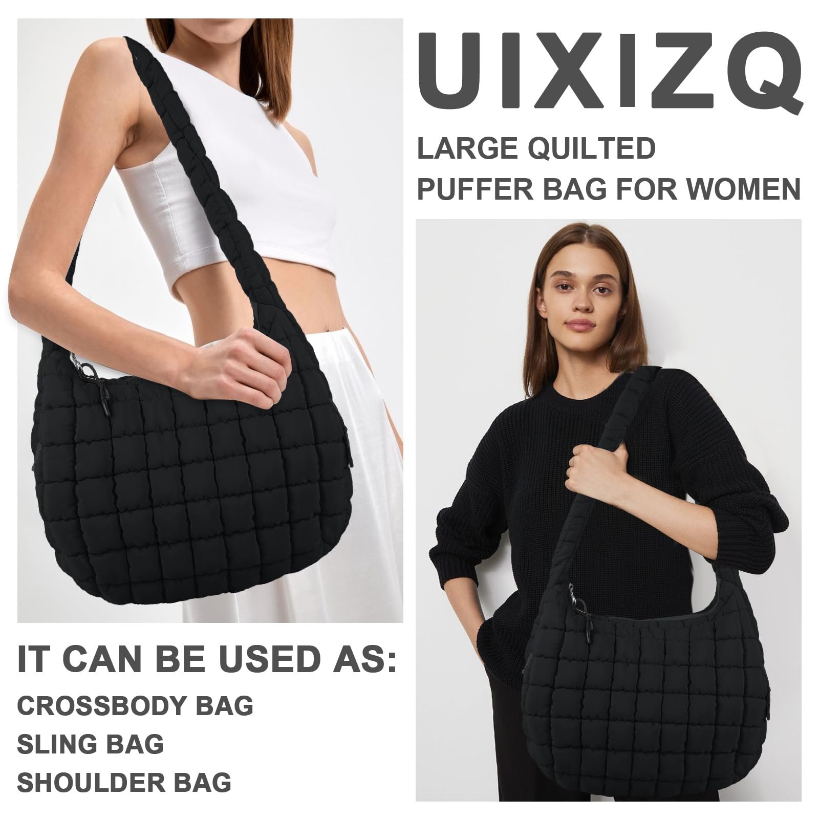 Korean Minimalist Puffer Tote Bag in Neutral Colors