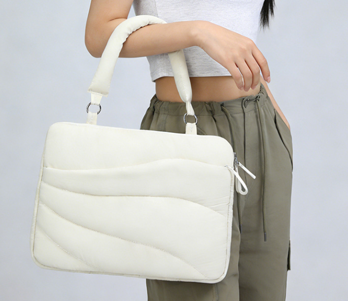 Laptop Puffer Tote Bag with 15.6 Inch Laptop Sleeve