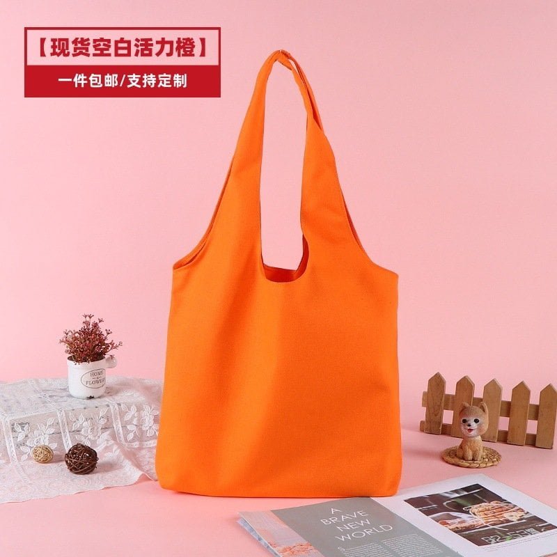 orange small canvas tote bags​