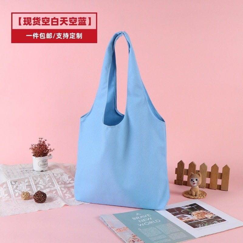 blue small canvas tote bags​