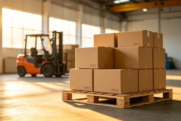 Bulk private label gym bags packed in export cartons ready for DDP shipping to US warehouses.