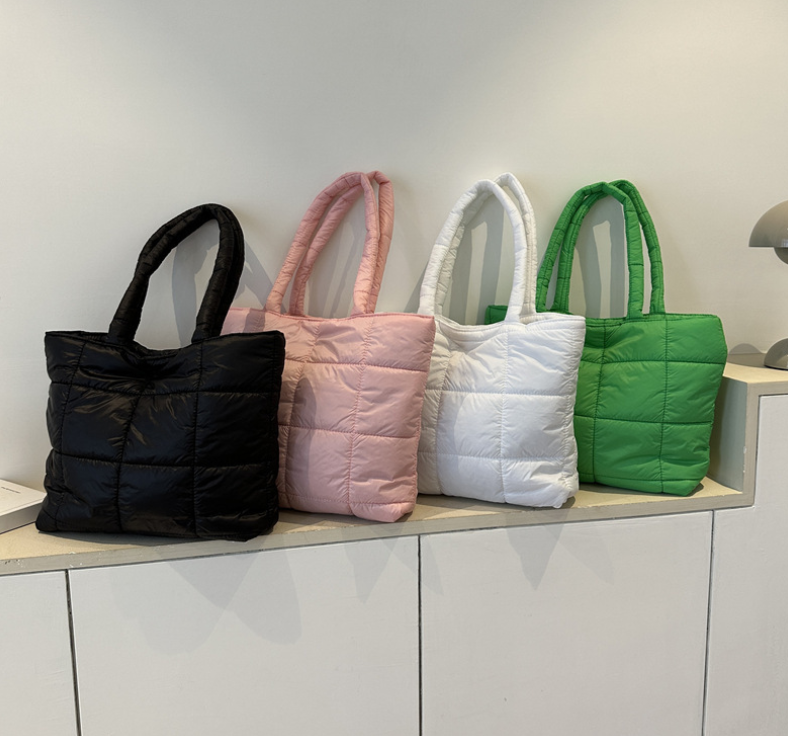 Sustainable RPET Puffer Tote Bag Made from Recycled Materials