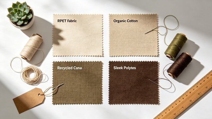 Sustainable tote bag materials including RPET, organic cotton and recycled canvas