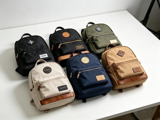 Best backpack logo methods including embroidery, rubber patch and metal logo on different backpacks