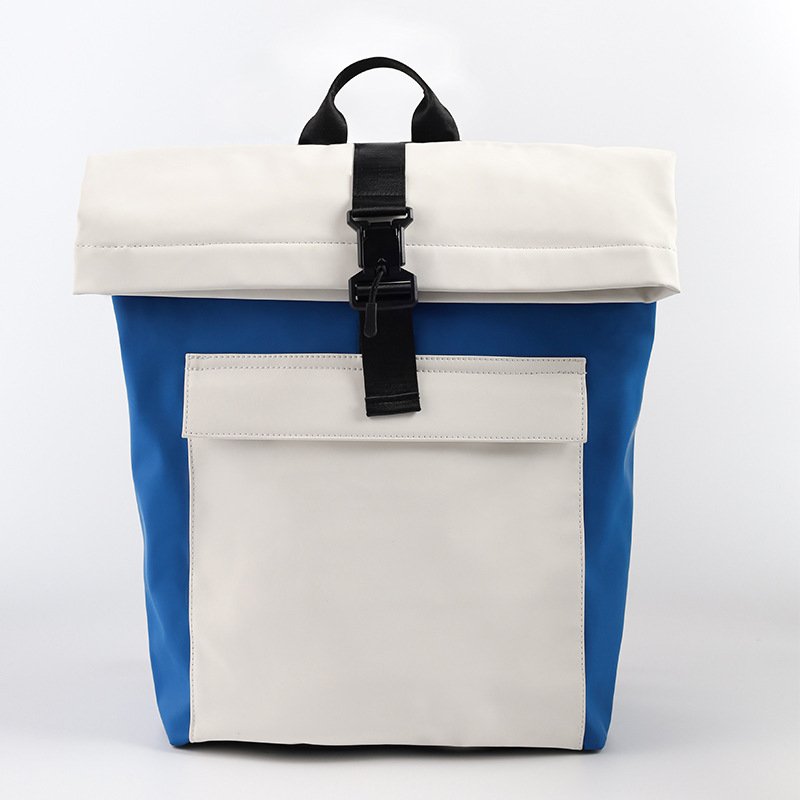 bulk contrasting color waterproof travel backpack padded laptop compartment branded printing bulk supply