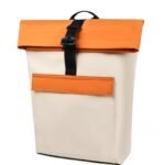 orange factory direct contrasting color waterproof travel backpack adjustable shoulder straps outdoor luggage backpack OEM