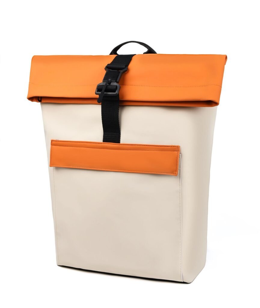 orange factory direct contrasting color waterproof travel backpack adjustable shoulder straps outdoor luggage backpack OEM