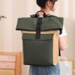 bulk contrasting color waterproof travel backpack shock padded notebook compartment travel bag branded