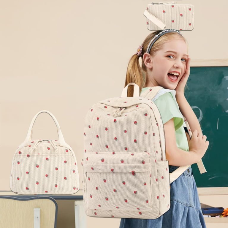 Wholesale Corduroy Backpack cooler bag Pencil bag set