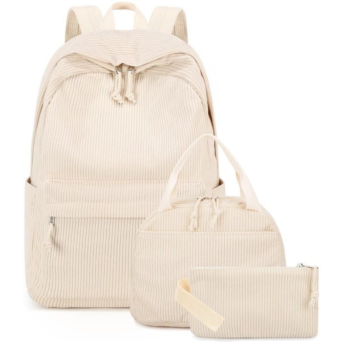 lightweight corduroy travel backpack for weekend trip