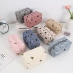 custom logo corduroy cosmetic bag OEM ODM bulk supplier