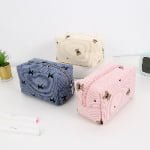 BSCI certified corduroy cosmetic bag mass production factory