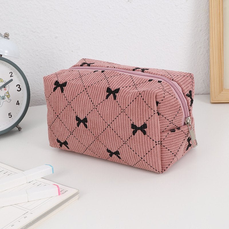 cheap bulk corduroy cosmetic bag with free sample service