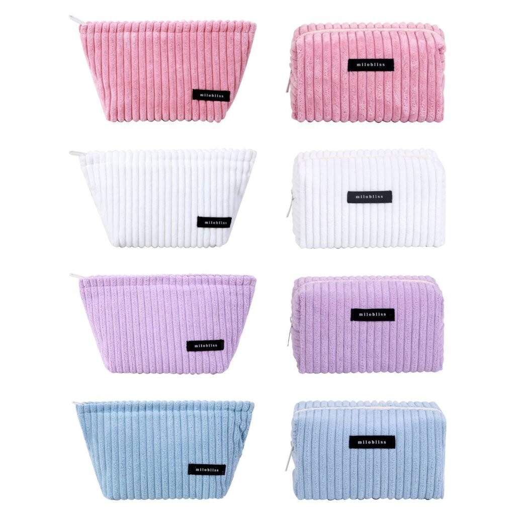 ustom woven label corduroy makeup bag wholesale