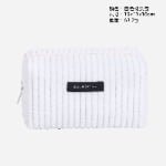 white Thick wide wale corduroy makeup pouch bulk