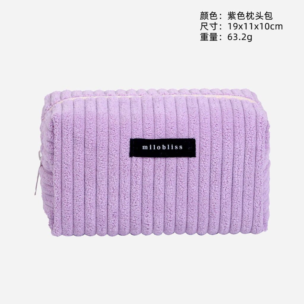 purple Soft washed corduroy toiletry bag factory OEM