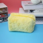 Factory OEM macaron fluffy plush makeup bag bridesmaid gift cosmetic pouch wholesale