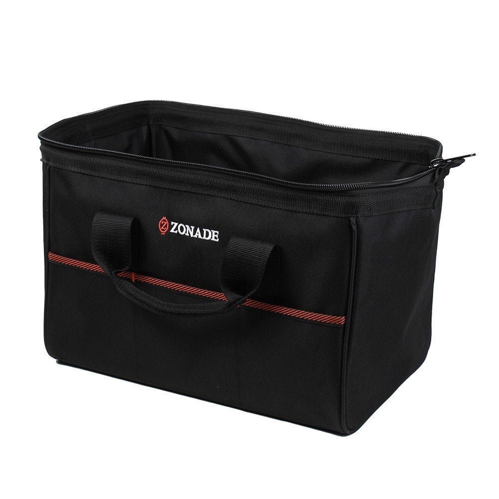 electrician gear tool storage bag with divider pockets