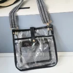 Custom woven label PVC lady crossbody bag wholesale