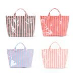 wholesale custom logo PVC striped tote bag manufacturer