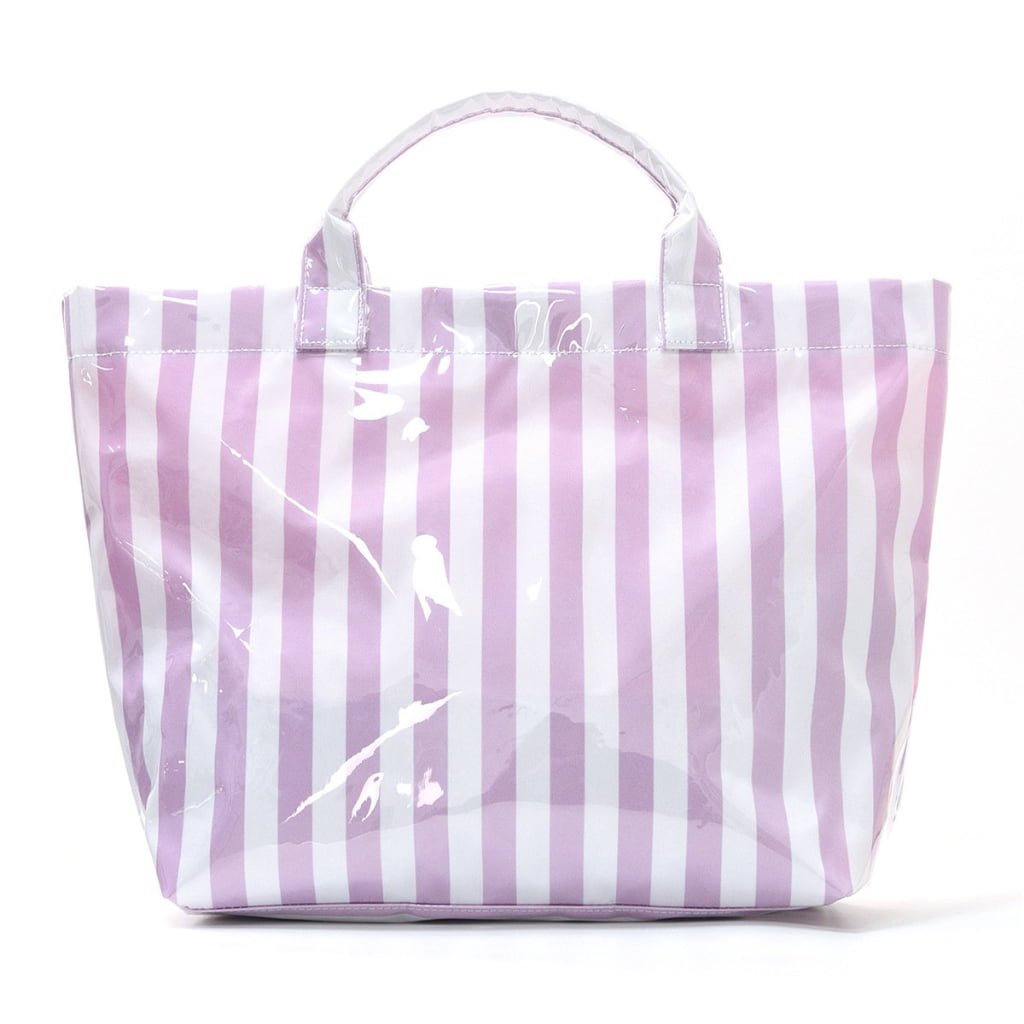 purple factory blank striped PVC tote bag for custom logo printing bulk supply