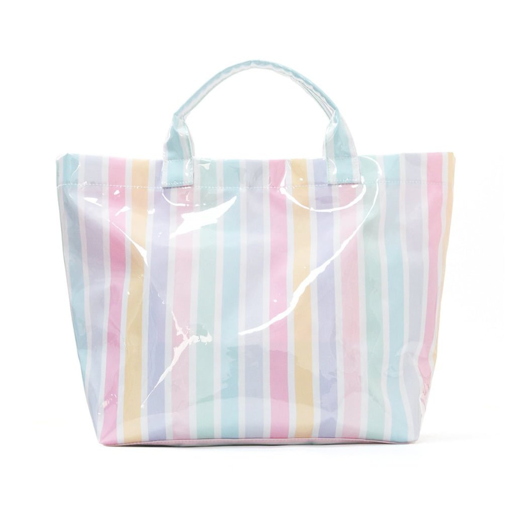 PVC striped tote bag bulk for fashion boutique store inventory