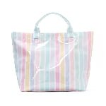 PVC striped tote bag bulk for fashion boutique store inventory