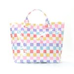 wholesale striped PVC beach tote bag for gift shop seasonal stock