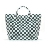 bulk PVC striped grocery tote bag for supermarket reusable shopping packaging