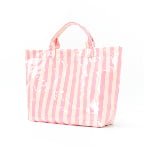 OEM ODM printed striped PVC tote bag bulk supplier