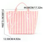 bulk waterproof transparent PVC striped shopping tote bag size