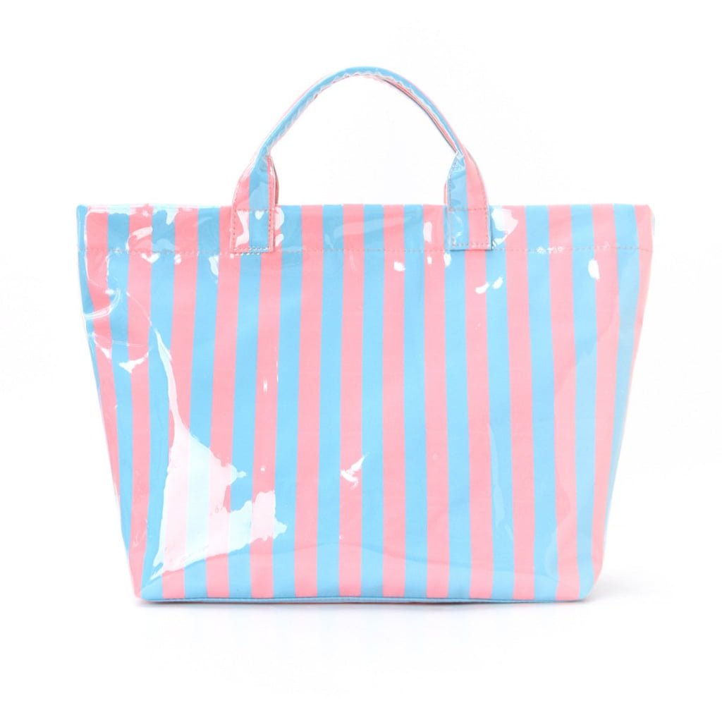 BSCI certified glossy PVC striped tote bag mass production factory