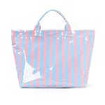 BSCI certified glossy PVC striped tote bag mass production factory