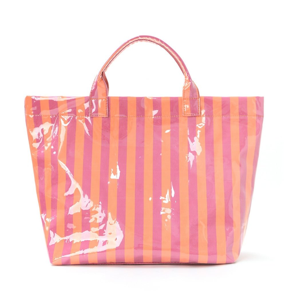 customizable size thick PVC striped tote bag bulk pricing for large orders