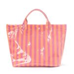 customizable size thick PVC striped tote bag bulk pricing for large orders