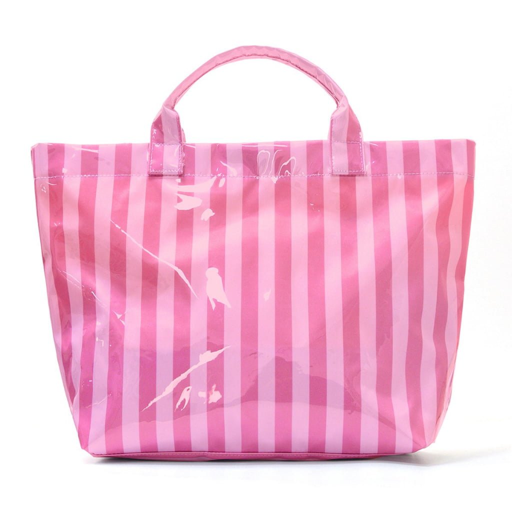 promotional branded striped PVC tote bag bulk for corporate giveaway gifts