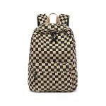 Chessboard black coffee Corduroy Backpack