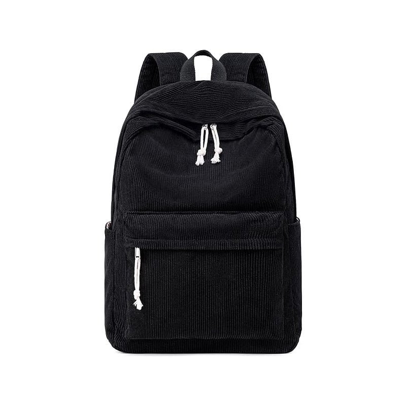 black Corduroy Backpack