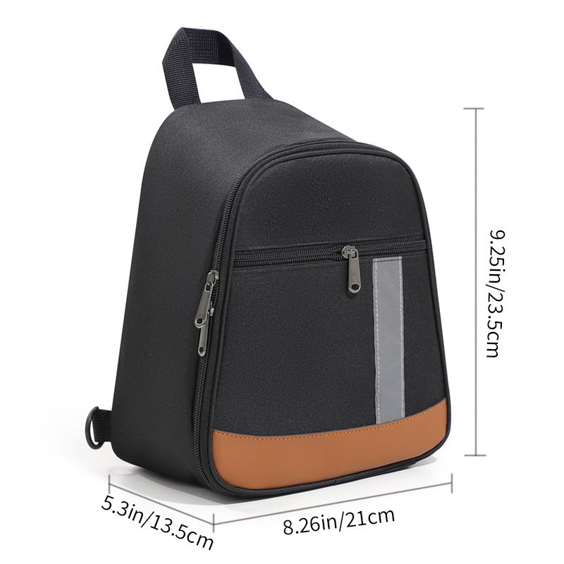 black low moq single-shoulder crossbody lunch bag thick thermal lining keep food cold corporate gift bulk