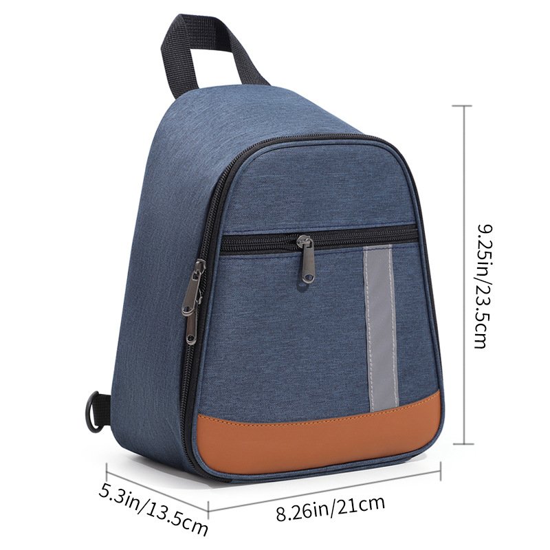 blue promotional single shoulder crossbody lunch bag leak resistant picnic cooler bag custom printed wholesale