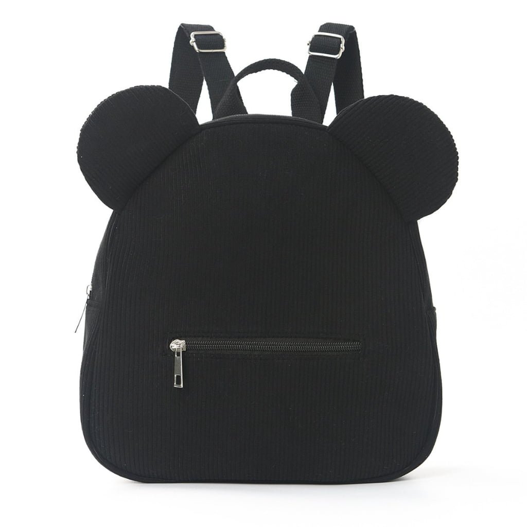 black plush backpack