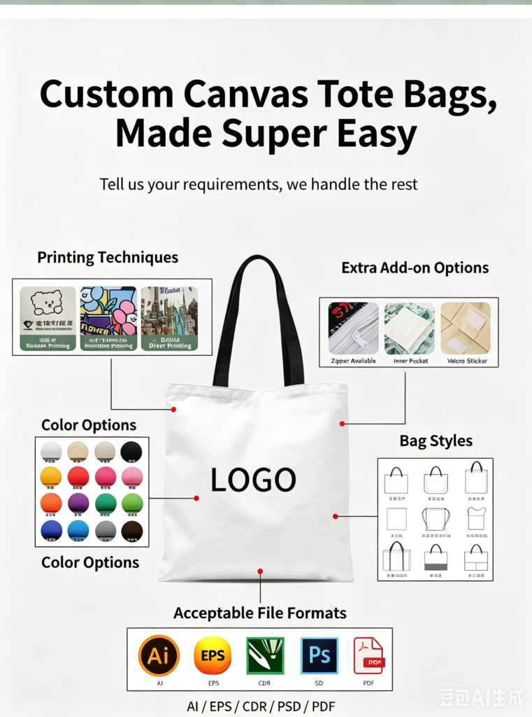 OEM ODM printed canvas tote bags bulk supplier